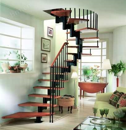 清瑛建材－凯撒钢质楼梯－脊索木板楼梯2