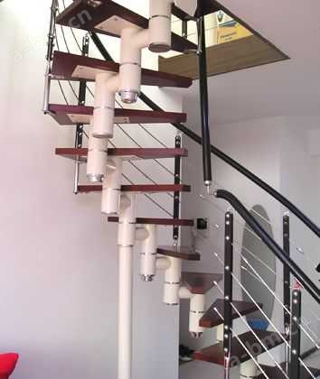 清瑛建材－凯撒钢质楼梯－脊索木板楼梯1