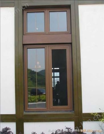 氟碳木纹钢时尚门窗,金属窗